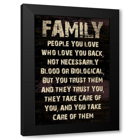 Family Grunge Black Modern Wood Framed Art Print by Stimson, Diane