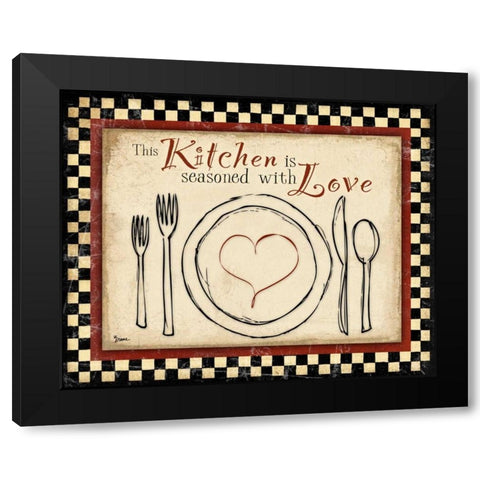 Kitchen Love Black Modern Wood Framed Art Print by Stimson, Diane