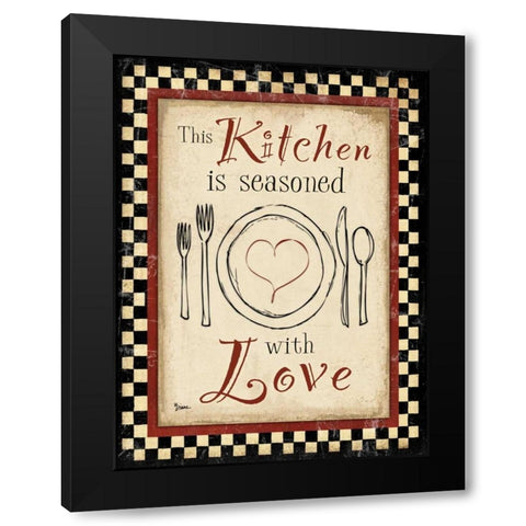 Kitchen Love Vert Black Modern Wood Framed Art Print by Stimson, Diane