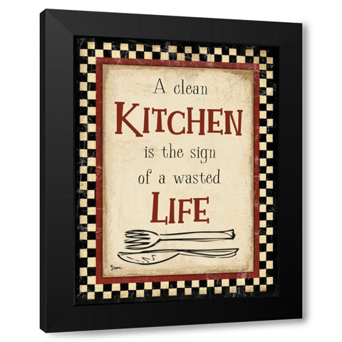 Kitchen Life Vert Black Modern Wood Framed Art Print by Stimson, Diane