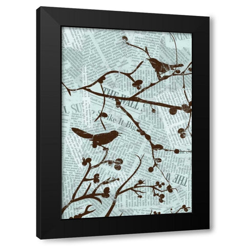 Bird Branches A Black Modern Wood Framed Art Print with Double Matting by Stimson, Diane