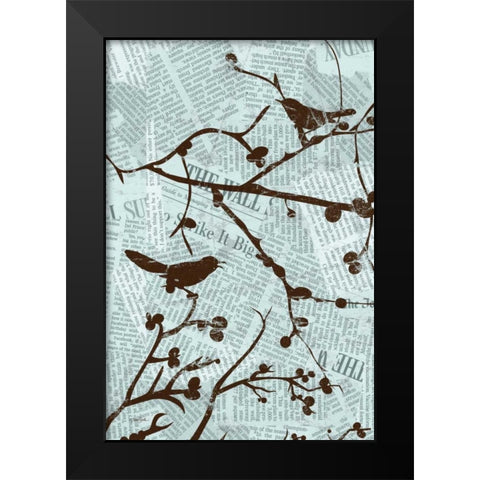 Bird Branches A Black Modern Wood Framed Art Print by Stimson, Diane