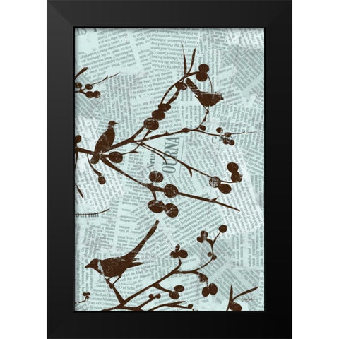 Bird Branches B Black Modern Wood Framed Art Print by Stimson, Diane