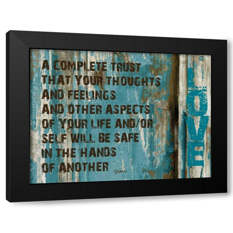 Love Grunge Black Modern Wood Framed Art Print with Double Matting by Stimson, Diane