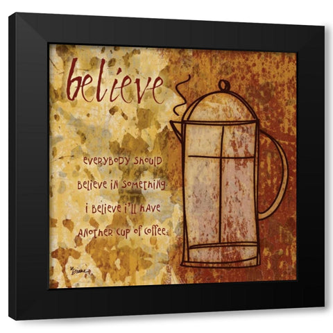 Believe Carafe Black Modern Wood Framed Art Print with Double Matting by Stimson, Diane