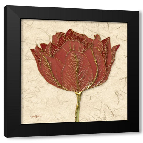 Red Tulip Black Modern Wood Framed Art Print by Stimson, Diane