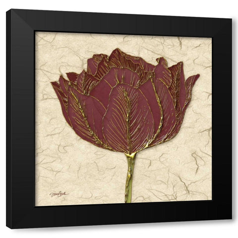 Chianti Tulip Black Modern Wood Framed Art Print with Double Matting by Stimson, Diane