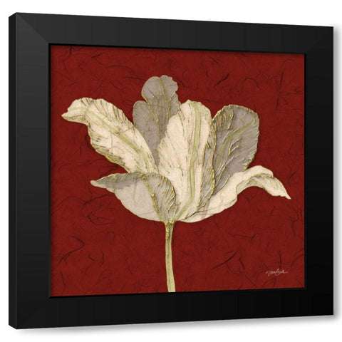 Red Behind Tulip Black Modern Wood Framed Art Print by Stimson, Diane