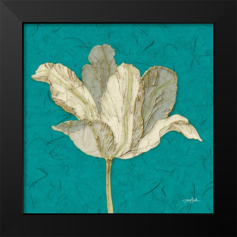 Teal Behind Tulip Black Modern Wood Framed Art Print by Stimson, Diane