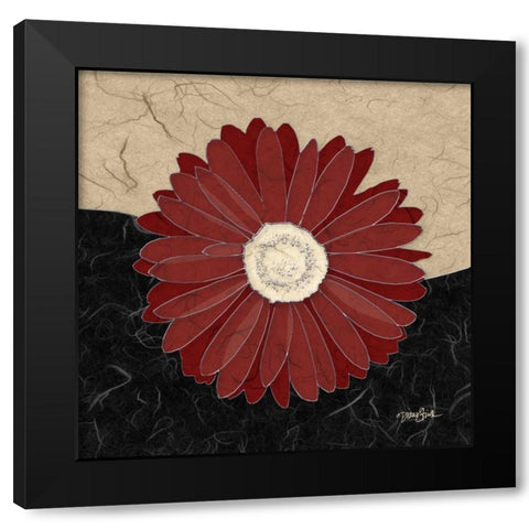 Red Gerbera Black Modern Wood Framed Art Print with Double Matting by Stimson, Diane