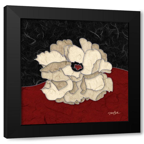White Rose Black Modern Wood Framed Art Print with Double Matting by Stimson, Diane