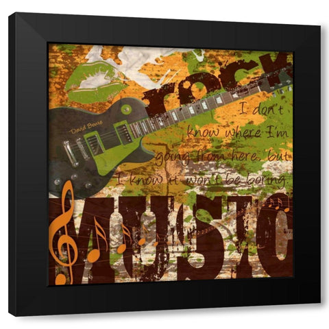 Rock Music 1 Black Modern Wood Framed Art Print by Stimson, Diane
