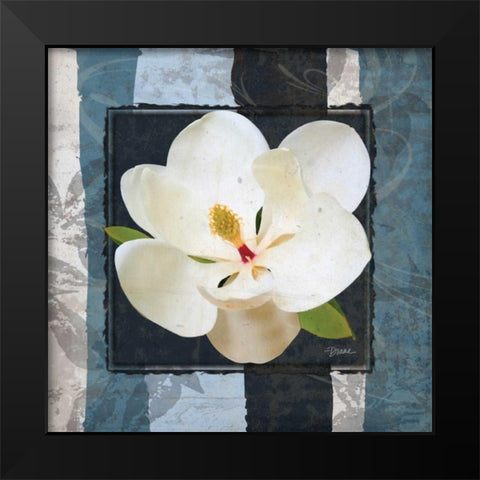 Magnolia Blues Black Modern Wood Framed Art Print by Stimson, Diane