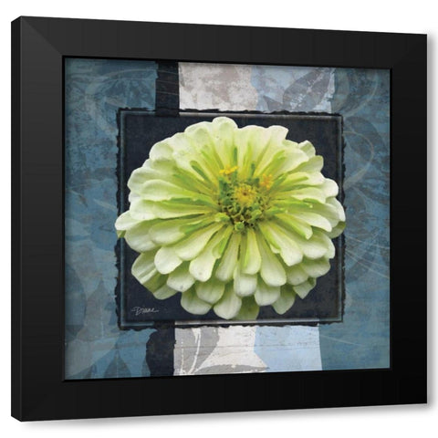 Floral Blues B Black Modern Wood Framed Art Print with Double Matting by Stimson, Diane