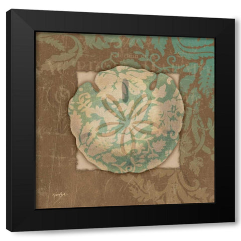 Damask Shell 2 Black Modern Wood Framed Art Print by Stimson, Diane