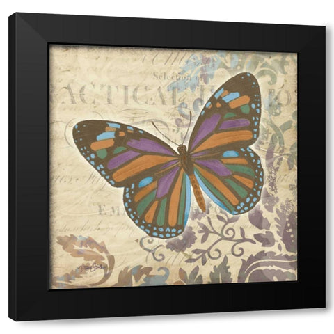 Bfly Harmony 2 Black Modern Wood Framed Art Print with Double Matting by Stimson, Diane