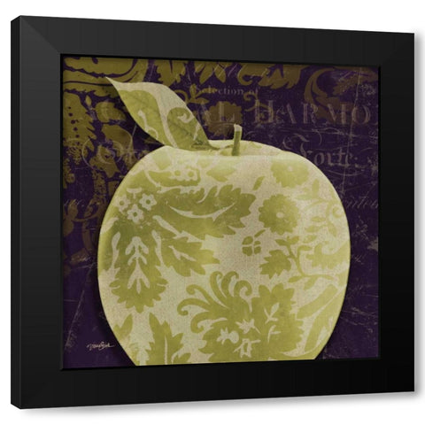 Apple Damask Center Black Modern Wood Framed Art Print by Stimson, Diane