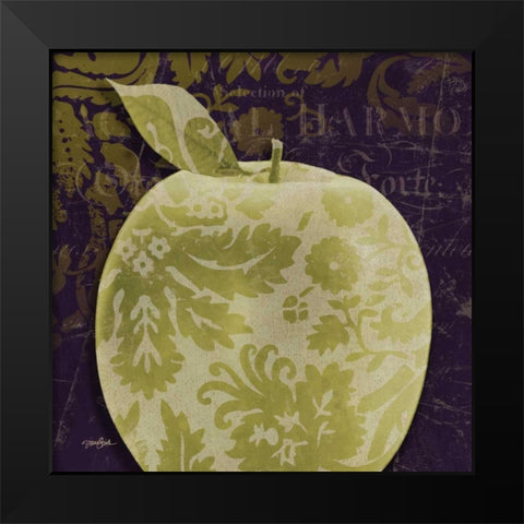 Apple Damask Center Black Modern Wood Framed Art Print by Stimson, Diane