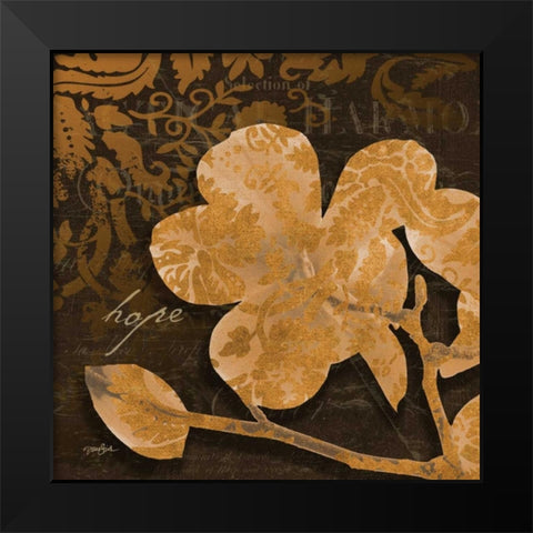 Magnolia Damask 2 Black Modern Wood Framed Art Print by Stimson, Diane