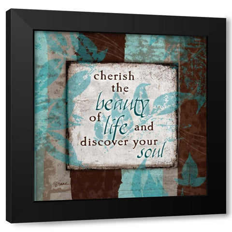 Aqua Soul Black Modern Wood Framed Art Print by Stimson, Diane