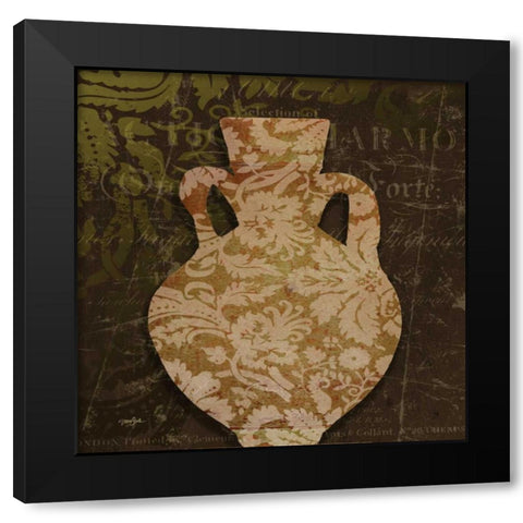 Urn Damask 2 Black Modern Wood Framed Art Print by Stimson, Diane