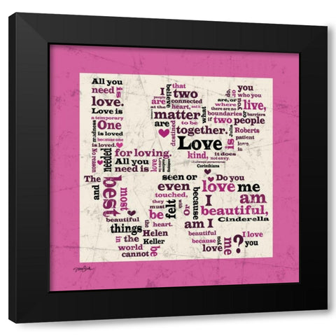 Love Pink Black Modern Wood Framed Art Print by Stimson, Diane