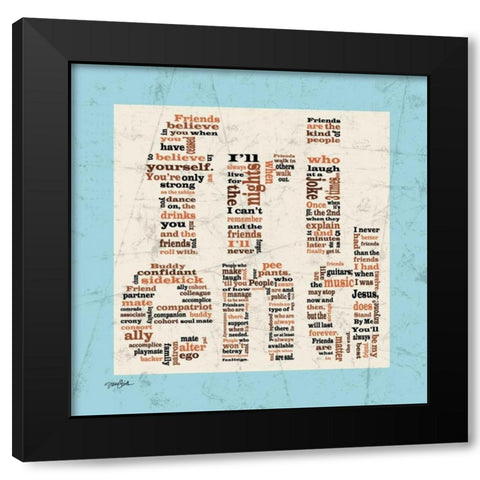 Friend Blue Black Modern Wood Framed Art Print with Double Matting by Stimson, Diane