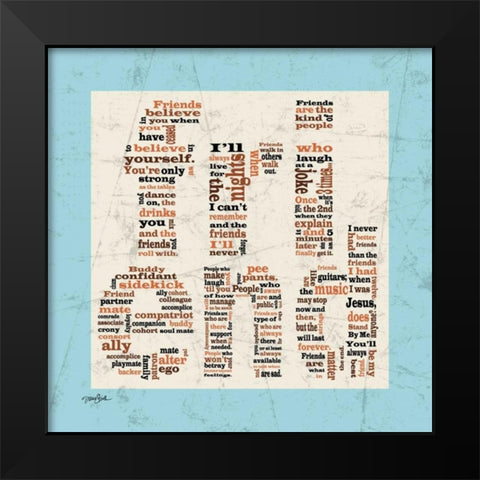 Friend Blue Black Modern Wood Framed Art Print by Stimson, Diane