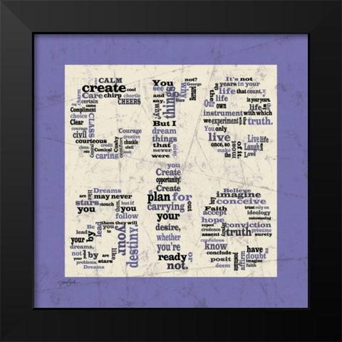 Create Purple Black Modern Wood Framed Art Print by Stimson, Diane