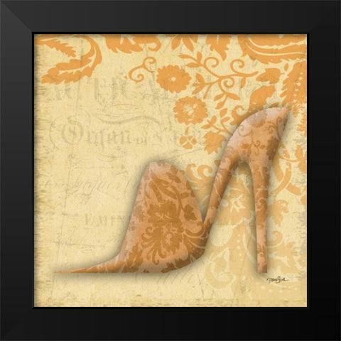 Shoe Damask 2 Black Modern Wood Framed Art Print by Stimson, Diane