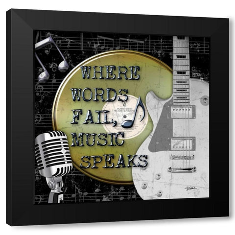 Gold Record 2 Black Modern Wood Framed Art Print with Double Matting by Stimson, Diane