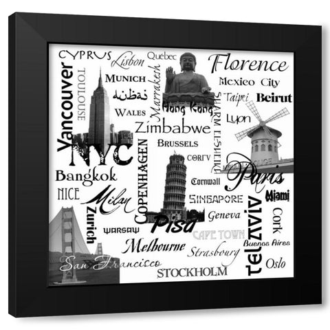 World Tour 2 Black Modern Wood Framed Art Print with Double Matting by Stimson, Diane