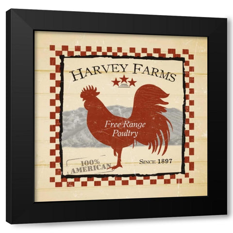 Harvey Farms Poultry Black Modern Wood Framed Art Print with Double Matting by Stimson, Diane
