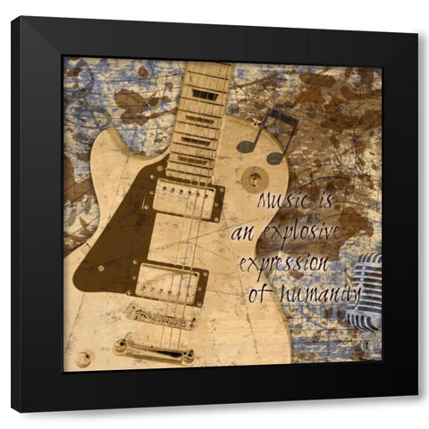 Rock Poetry 1 Black Modern Wood Framed Art Print with Double Matting by Stimson, Diane
