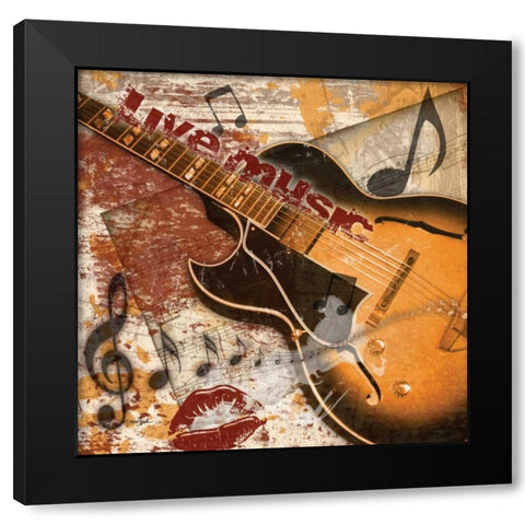 Guitar Rock 2 Black Modern Wood Framed Art Print with Double Matting by Stimson, Diane