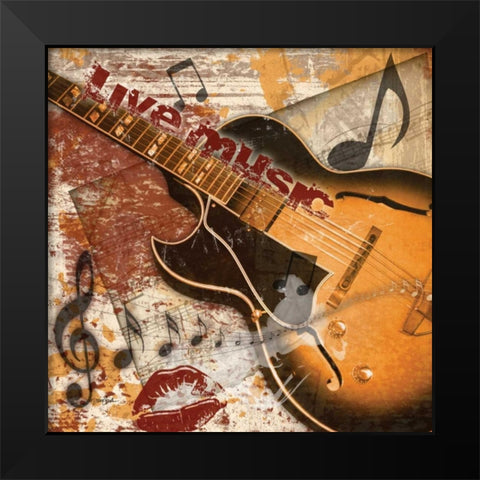 Guitar Rock 2 Black Modern Wood Framed Art Print by Stimson, Diane