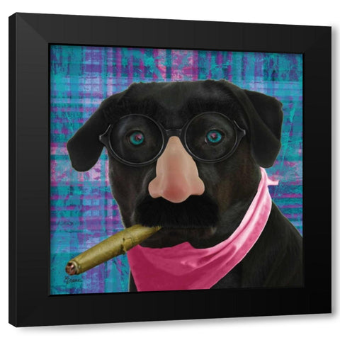 Groucho Black Modern Wood Framed Art Print with Double Matting by Stimson, Diane