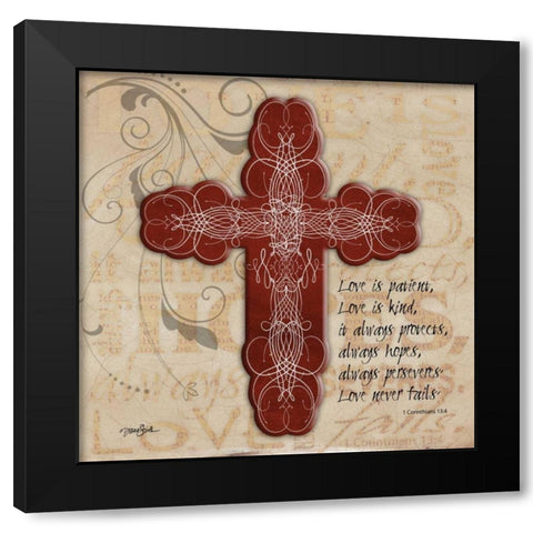 Blingy Cross 1 Black Modern Wood Framed Art Print by Stimson, Diane