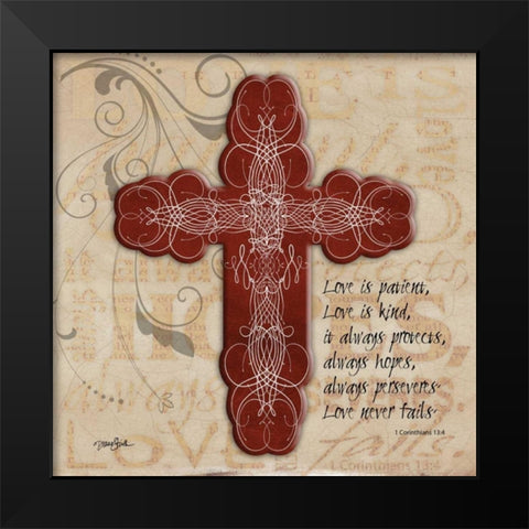 Blingy Cross 1 Black Modern Wood Framed Art Print by Stimson, Diane