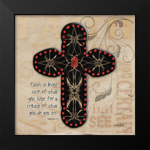 Blingy Cross 2 Black Modern Wood Framed Art Print by Stimson, Diane