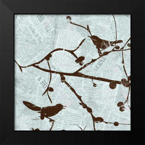 Bird Branches 1 Black Modern Wood Framed Art Print by Stimson, Diane
