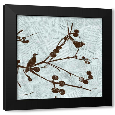 Bird Branches 2 Black Modern Wood Framed Art Print by Stimson, Diane
