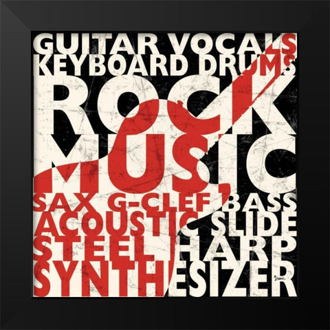 Rock Music 1 Black Modern Wood Framed Art Print by Stimson, Diane