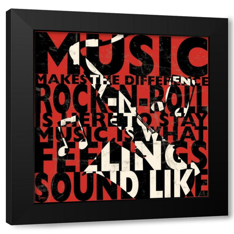 Rock Music 2 Black Modern Wood Framed Art Print by Stimson, Diane