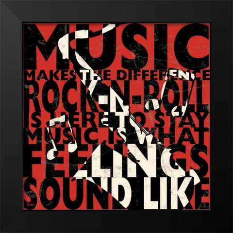 Rock Music 2 Black Modern Wood Framed Art Print by Stimson, Diane