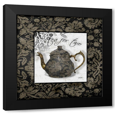 Tea Damask Black Modern Wood Framed Art Print with Double Matting by Stimson, Diane