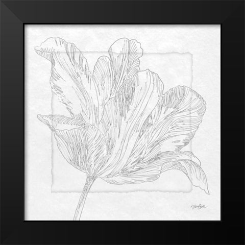 Tulipa 2 Black Modern Wood Framed Art Print by Stimson, Diane