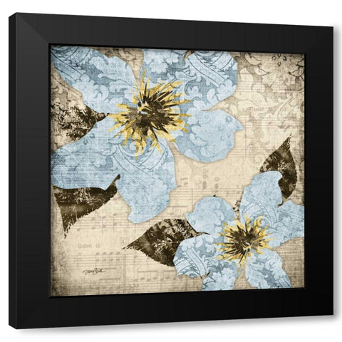 Flora Symphony 4 Blue Black Modern Wood Framed Art Print by Stimson, Diane