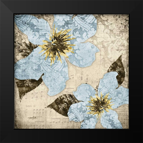Flora Symphony 4 Blue Black Modern Wood Framed Art Print by Stimson, Diane