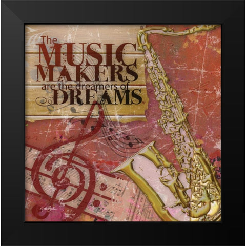 Music Makers Black Modern Wood Framed Art Print by Stimson, Diane